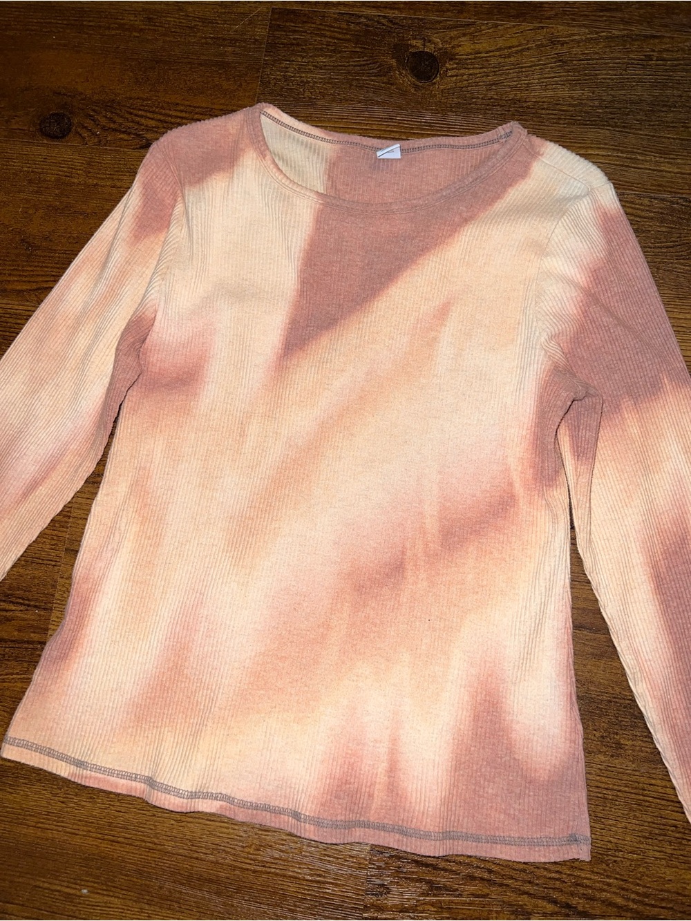 Old Navy Casual Ribbed Knit Neutral Long Sleeve Crewneck Layering Y2K Size L - Picture 2 of 8